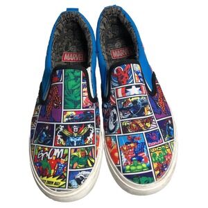 Marvel Canvas Slip On Sneakers Comic Book Graphic Casual Shoes Men's 9.5